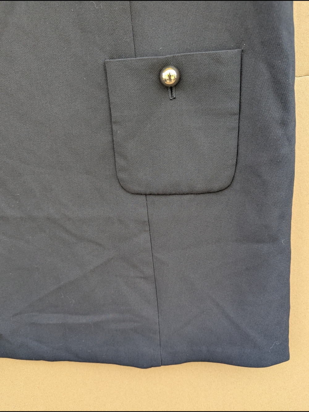 H&M Pocket Front Mod Shift Dress Gold Button Sleeveless Mini Large 10 Workwear - Picture 8 of 8